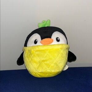 Penguin Plush Toy with Yellow Pineapple Costume